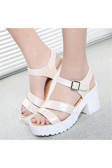 Women's Shoes Leatherette Platform Creepers Sandals Outdoor / Casual Black / Blue / White / Beige