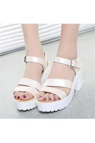 Women's Shoes Leatherette Platform Creepers Sandals Outdoor / Casual Black / Blue / White / Beige