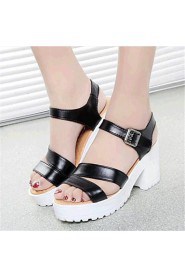 Women's Shoes Leatherette Platform Creepers Sandals Outdoor / Casual Black / Blue / White / Beige