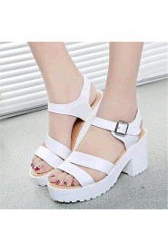 Women's Shoes Leatherette Platform Creepers Sandals Outdoor / Casual Black / Blue / White / Beige