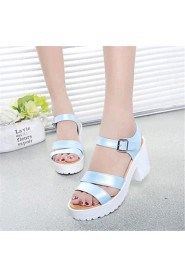 Women's Shoes Leatherette Platform Creepers Sandals Outdoor / Casual Black / Blue / White / Beige