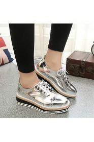 Women's Shoes Leatherette Platform Creepers Fashion Sneakers Outdoor / Casual Black / Blue / Silver