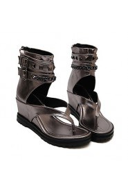 Women's Shoes Wedge Heel Wedges Sandals Casual Black/Silver