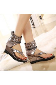 Women's Shoes Wedge Heel Wedges Sandals Casual Black/Silver