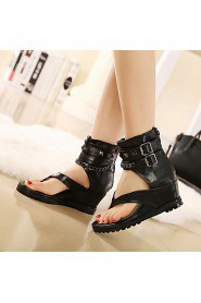 Women's Shoes Wedge Heel Wedges Sandals Casual Black/Silver