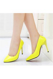 Women's Shoes Leatherette Stiletto Heel Heels Heels Wedding / Party & Evening Black / Yellow / Purple / Red / White