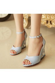 Women's Shoes Crystal Peep Toe / D'Orsay & Two-Piece / Open Toe Sandals Wedding / Office & Career Pink/Blue