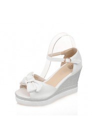 Women's Shoes Wedge Heel Wedges / Peep Toe / Platform / Open Toe Sandals Dress / Casual Blue / Pink / White