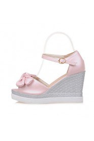 Women's Shoes Wedge Heel Wedges / Peep Toe / Platform / Open Toe Sandals Dress / Casual Blue / Pink / White