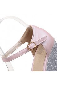 Women's Shoes Wedge Heel Wedges / Peep Toe / Platform / Open Toe Sandals Dress / Casual Blue / Pink / White