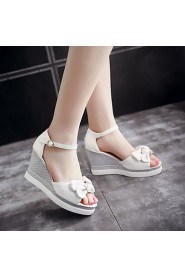 Women's Shoes Wedge Heel Wedges / Peep Toe / Platform / Open Toe Sandals Dress / Casual Blue / Pink / White