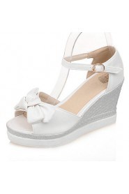 Women's Shoes Wedge Heel Wedges / Peep Toe / Platform / Open Toe Sandals Dress / Casual Blue / Pink / White