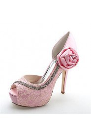 Women's Wedding Shoes Heels/Peep Toe/Platform Heels Wedding/Party & Evening Black/Blue/Pink/Ivory/White