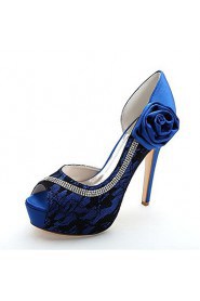 Women's Wedding Shoes Heels/Peep Toe/Platform Heels Wedding/Party & Evening Black/Blue/Pink/Ivory/White