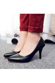 Women's Shoes Leatherette Stiletto Heel Heels Heels Office & Career / Dress / Casual Black / White / Beige