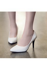 Women's Shoes Leatherette Stiletto Heel Heels Heels Office & Career / Dress / Casual Black / White / Beige