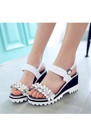 Women's Shoes Leatherette Wedge Heel Wedges / Platform / Slingback / Creepers / Open Toe Sandals Wedding / Outdoor