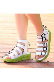 Women's Shoes Dress/Party & Evening/Casual/Beach Fashion PU Leather Sandals White/Green 36-39