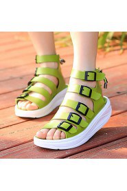 Women's Shoes Dress/Party & Evening/Casual/Beach Fashion PU Leather Sandals White/Green 36-39