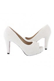 Women's Wedding Shoes Heels/Peep Toe/Platform/Comfort Heels Wedding/Outdoor/Dress/Casual/Party & Evening White