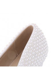 Women's Wedding Shoes Heels/Peep Toe/Platform/Comfort Heels Wedding/Outdoor/Dress/Casual/Party & Evening White