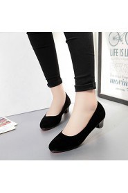 Women's Shoes Leatherette Chunky Heel Heels / Round Toe Heels Outdoor / Office & Career / Casual Black / Blue