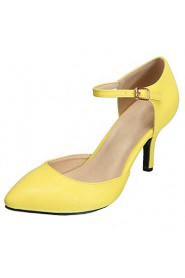 Womens Fashion 2.2 Inches Kitten Heel Office Ladies Shoes -YELLOW