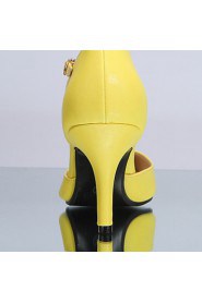 Womens Fashion 2.2 Inches Kitten Heel Office Ladies Shoes -YELLOW