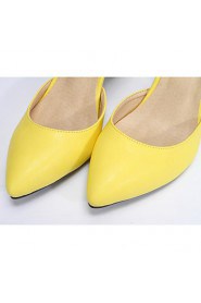 Womens Fashion 2.2 Inches Kitten Heel Office Ladies Shoes -YELLOW