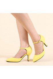 Womens Fashion 2.2 Inches Kitten Heel Office Ladies Shoes -YELLOW