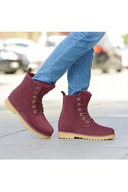 Women's Shoes Snow Boots Low Heel Leather Ankle Boots with Lace-up for Lovers More Colors available