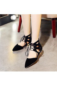 Women's Shoes Leather / Flat Heel Pointed Toe Flats Office & Career / Dress / Casual Black / Yellow