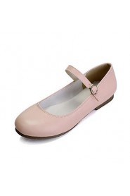 Women's Shoes Flat Heel Mary Jane / Round Toe Flats Outdoor / Dress / Casual Black / Pink / White / Almond