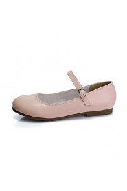 Women's Shoes Flat Heel Mary Jane / Round Toe Flats Outdoor / Dress / Casual Black / Pink / White / Almond