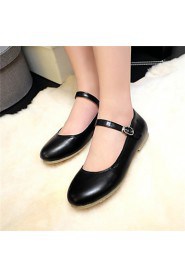 Women's Shoes Flat Heel Mary Jane / Round Toe Flats Outdoor / Dress / Casual Black / Pink / White / Almond