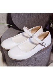 Women's Shoes Flat Heel Mary Jane / Round Toe Flats Outdoor / Dress / Casual Black / Pink / White / Almond