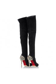 Women's Shoes Fleece Stiletto Heel Fashion Boots Boots Office & Career / Party & Evening / Dress Black