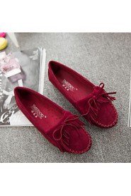 Women's Shoes Tassels Bowknot Flat Heel Comfort / Round Toe Flats Outdoor / Casual More Colors Can Available