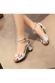 Women's Shoes Chunky Heel Heels/Open Toe Sandals Office & Career/Dress Black/Blue/Pink/White