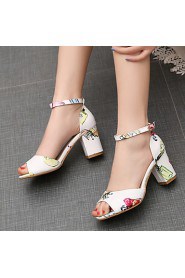 Women's Shoes Chunky Heel Heels/Open Toe Sandals Office & Career/Dress Black/Blue/Pink/White