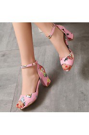 Women's Shoes Chunky Heel Heels/Open Toe Sandals Office & Career/Dress Black/Blue/Pink/White