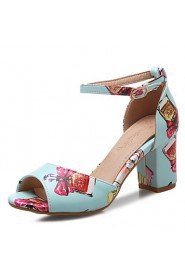 Women's Shoes Chunky Heel Heels/Open Toe Sandals Office & Career/Dress Black/Blue/Pink/White