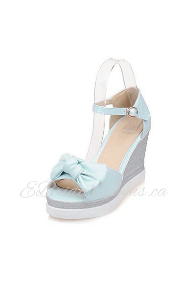 Women's Shoes Wedge Heel Wedges / Peep Toe / Platform / Open Toe Sandals Dress / Casual Blue / Pink / White