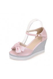 Women's Shoes Wedge Heel Wedges / Peep Toe / Platform / Open Toe Sandals Dress / Casual Blue / Pink / White