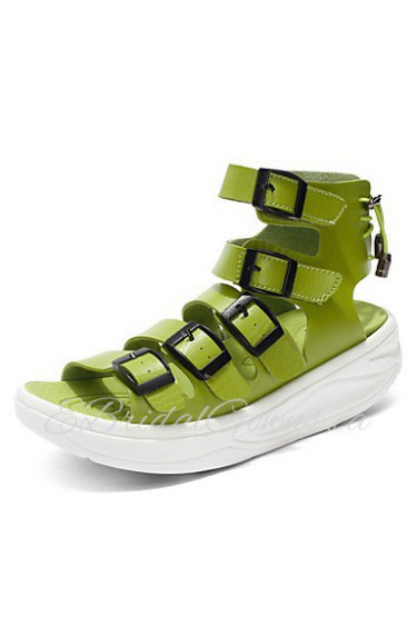 Women's Shoes Dress/Party & Evening/Casual/Beach Fashion PU Leather Sandals White/Green 36-39