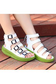 Women's Shoes Dress/Party & Evening/Casual/Beach Fashion PU Leather Sandals White/Green 36-39