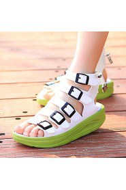 Women's Shoes Dress/Party & Evening/Casual/Beach Fashion PU Leather Sandals White/Green 36-39