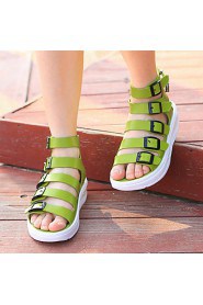 Women's Shoes Dress/Party & Evening/Casual/Beach Fashion PU Leather Sandals White/Green 36-39