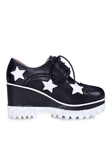 Women's Shoes Wedge Heel Wedges / Platform / Round Toe Oxfords Outdoor / Dress Black / White