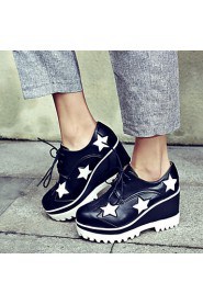 Women's Shoes Wedge Heel Wedges / Platform / Round Toe Oxfords Outdoor / Dress Black / White